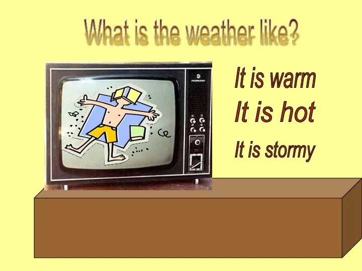 It is warm It is hot It is stormy What is the weather like?
