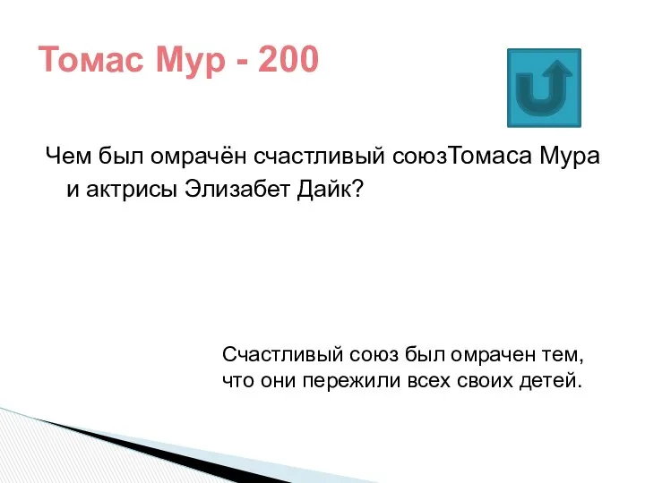 Чем был омрачён счастливый союзТомаса Мура и актрисы Элизабет Дайк?