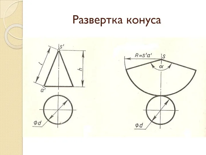 Развертка конуса