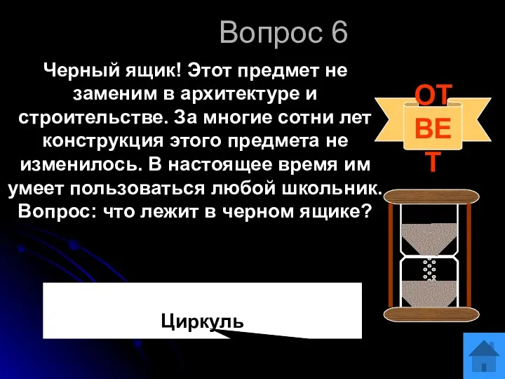 Вопрос 6 Черный ящик! Этот предмет не заменим в архитектуре