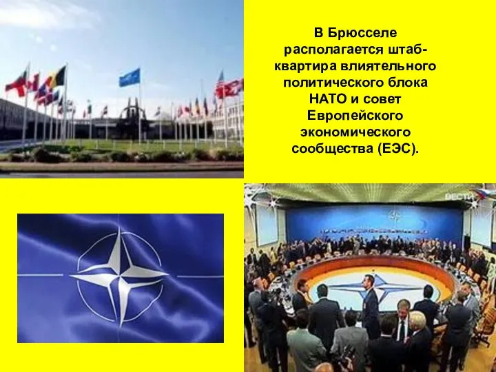 В Брюсселе располагается штаб-квартира влиятельного политического блока НАТО и совет Европейского экономического сообщества (ЕЭС).