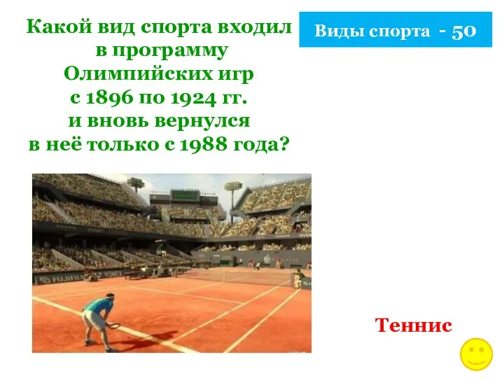 Виды спорта - 50 Какой вид спорта входил в программу