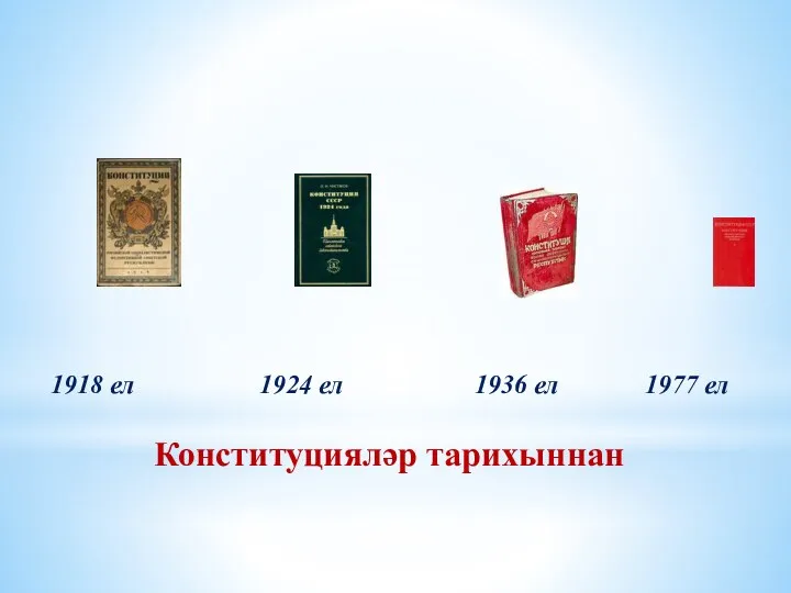 1918 ел 1924 ел 1936 ел 1977 ел Конституцияләр тарихыннан