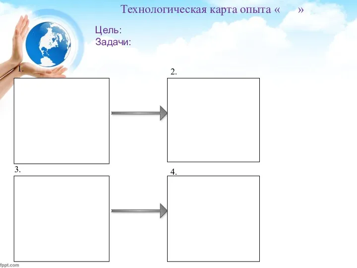 1. 2. 3. 4. Технологическая карта опыта « » Цель: Задачи: