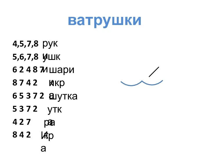 ватрушки 4,5,7,8 5,6,7,8 6 2 4 8 7 8 7