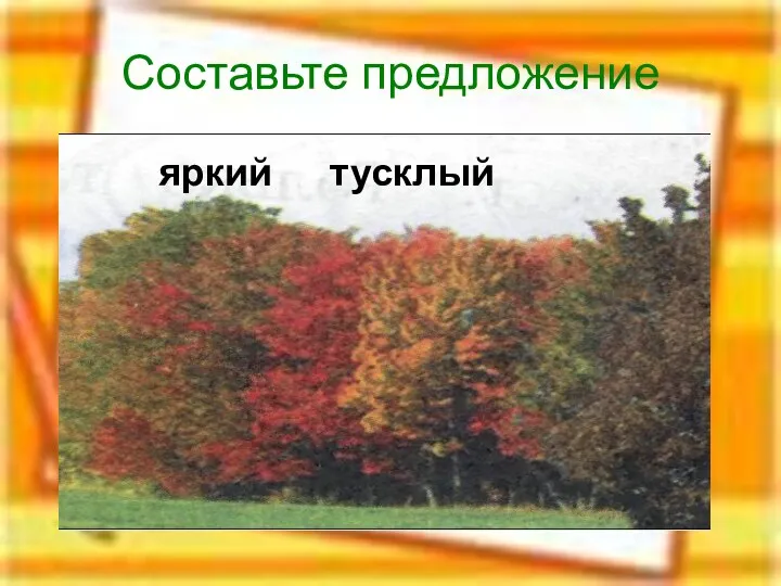 Составьте предложение яркий тусклый