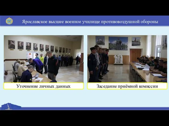 Ярославское высшее военное училище противовоздушной обороны Уточнение личных данных Заседание приёмной комиссии