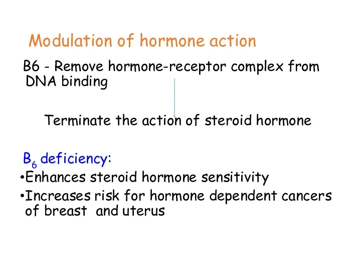 Modulation of hormone action B6 - Remove hormone-receptor complex from