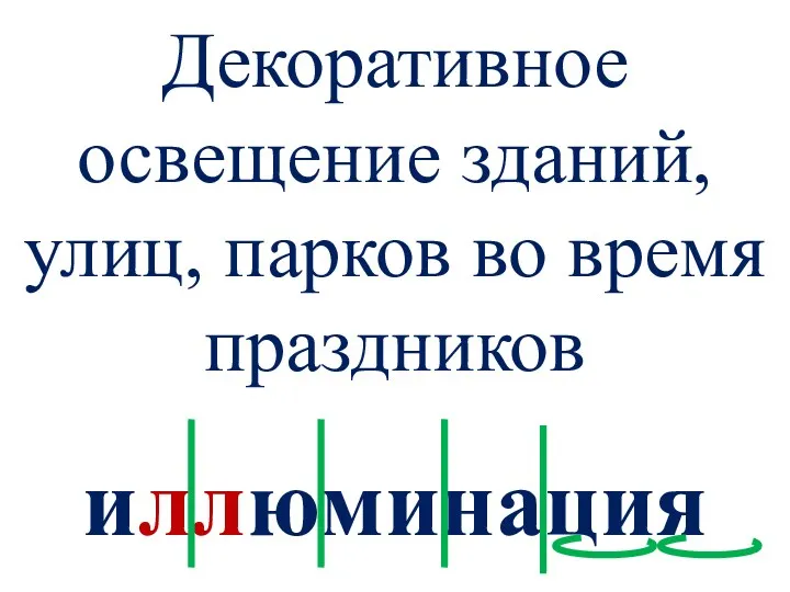 Декоративное освещение зданий, улиц, парков во время праздников иллюминация