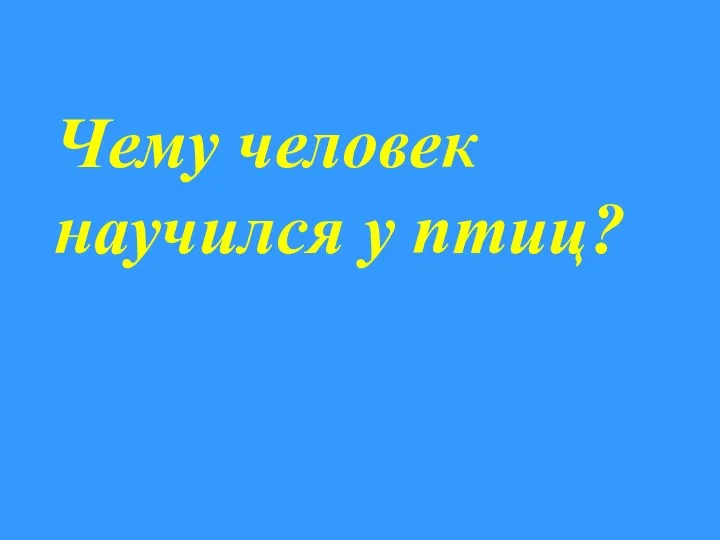 Чему человек научился у птиц?