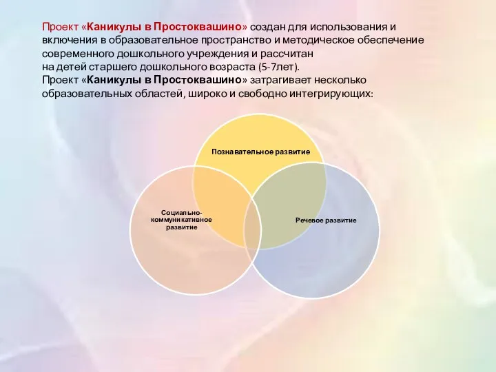 Проект «Каникулы в Простоквашино» создан для использования и включения в