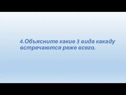 4.Объясните какие 3 вида какаду встречаются реже всего.