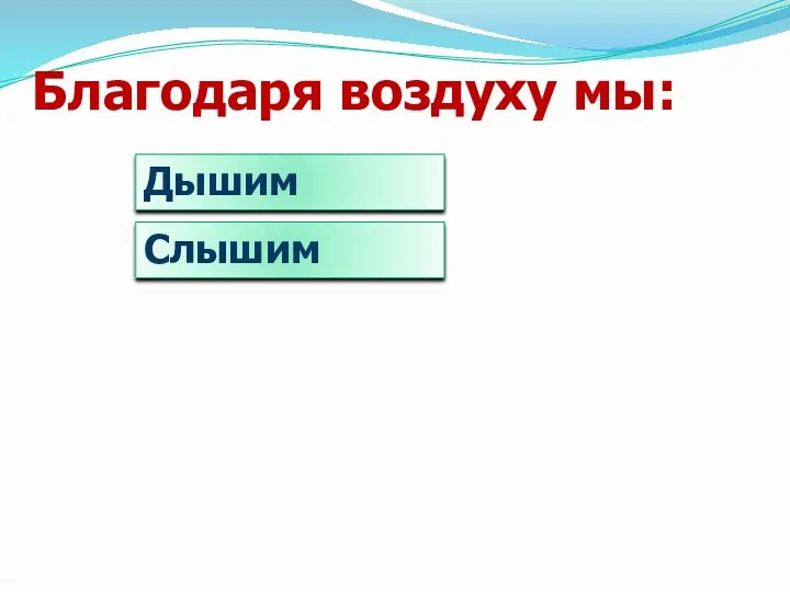 Благодаря воздуху мы: Дышим Слышим