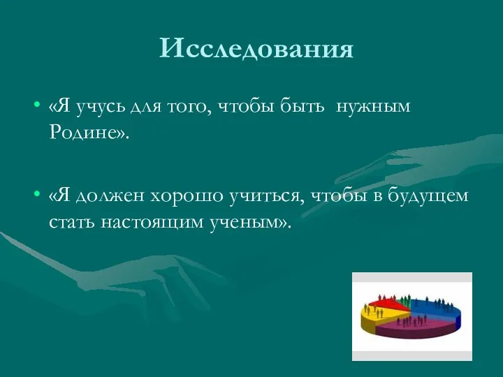 Исследования «Я учусь для того, чтобы быть нужным Родине». «Я