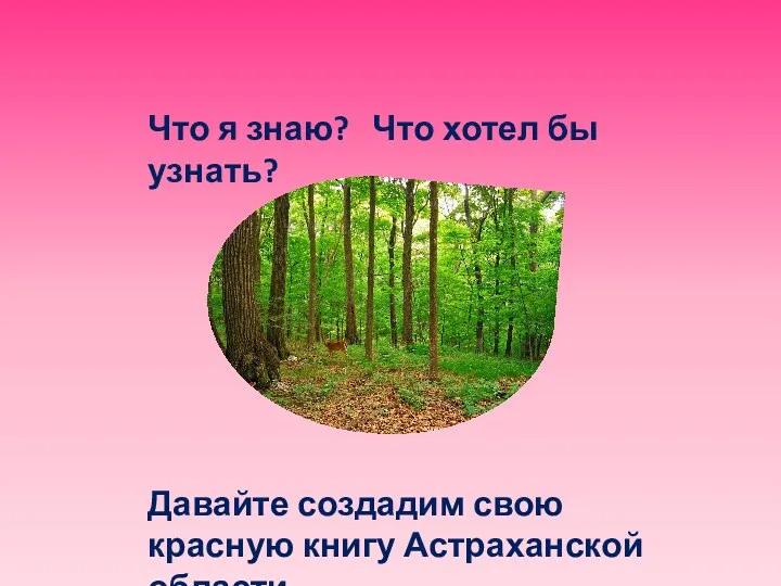 Что я знаю? Что хотел бы узнать? Давайте создадим свою красную книгу Астраханской области