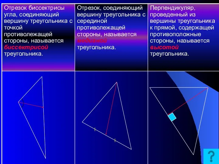 Три отрезка треугольника.