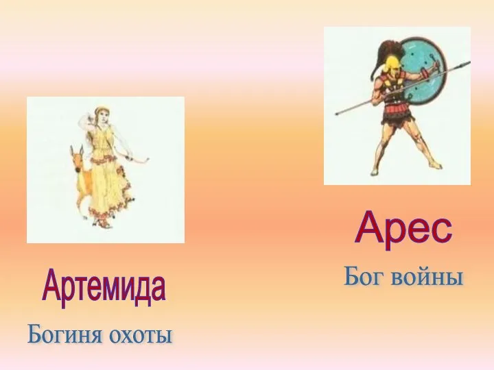 Арес Артемида Бог войны Богиня охоты
