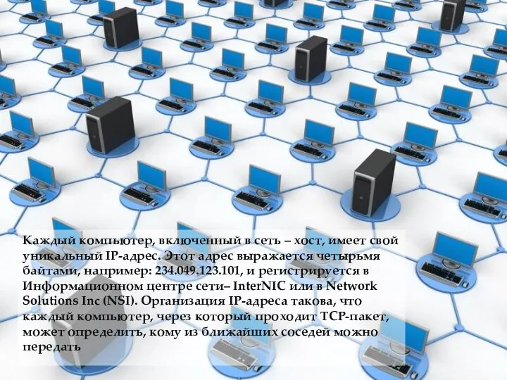 Каждый компьютер, включенный в сеть – хост, имеет свой уникальный