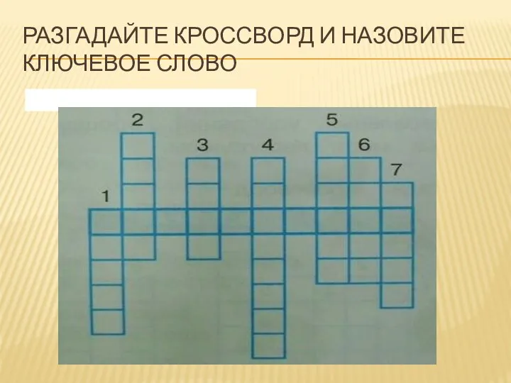 Разгадайте кроссворд и назовите ключевое слово