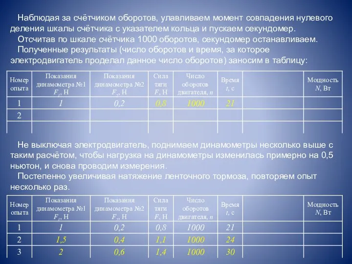 Наблюдая за счётчиком оборотов, улавливаем момент совпадения нулевого деления шкалы