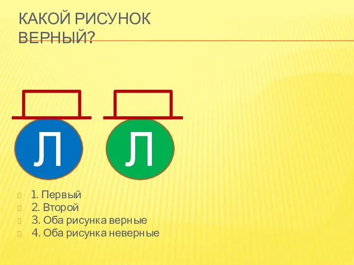 Какой рисунок верный? 1. Первый 2. Второй 3. Оба рисунка