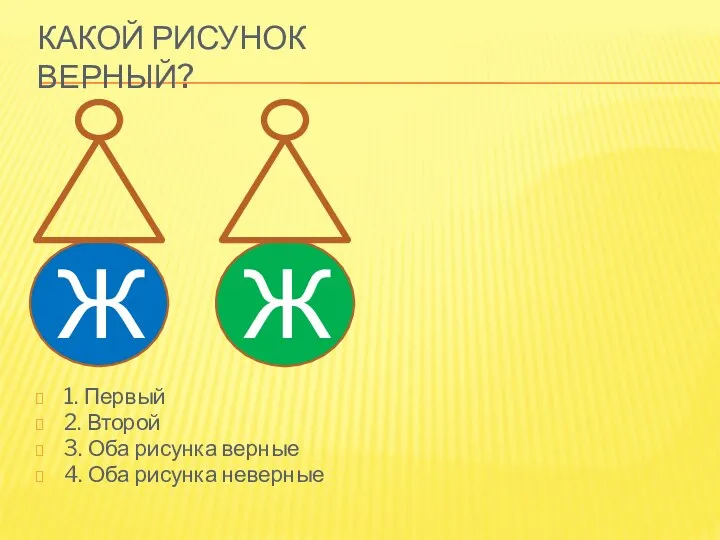 Какой рисунок верный? 1. Первый 2. Второй 3. Оба рисунка