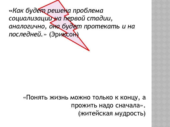 «Как будет решена проблема социализации на первой стадии, аналогично, она будет протекать и