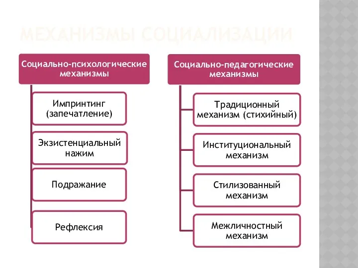 Механизмы социализации