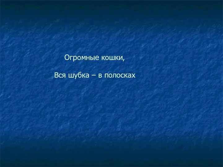 Огромные кошки, Вся шубка – в полосках