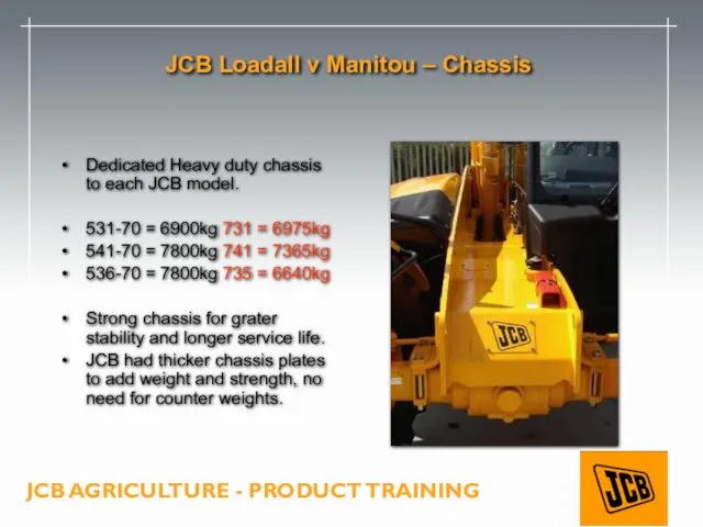 JCB Loadall v Manitou – Chassis Dedicated Heavy duty chassis