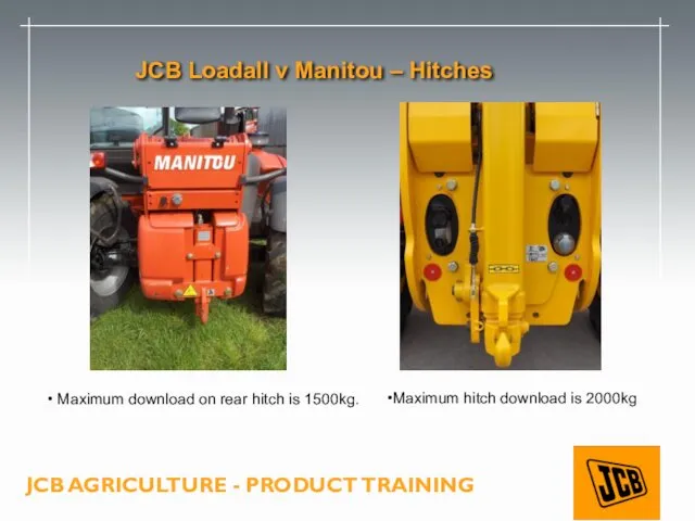Maximum download on rear hitch is 1500kg. Maximum hitch download