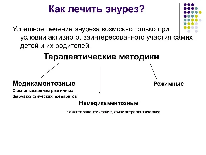 Как лечить энурез? Успешное лечение энуреза возможно только при условии активного, заинтересованного участия