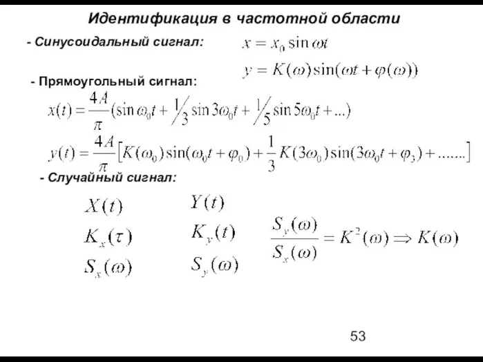 Идентификация в частотной области