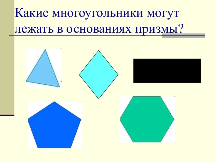 Какие многоугольники могут лежать в основаниях призмы?