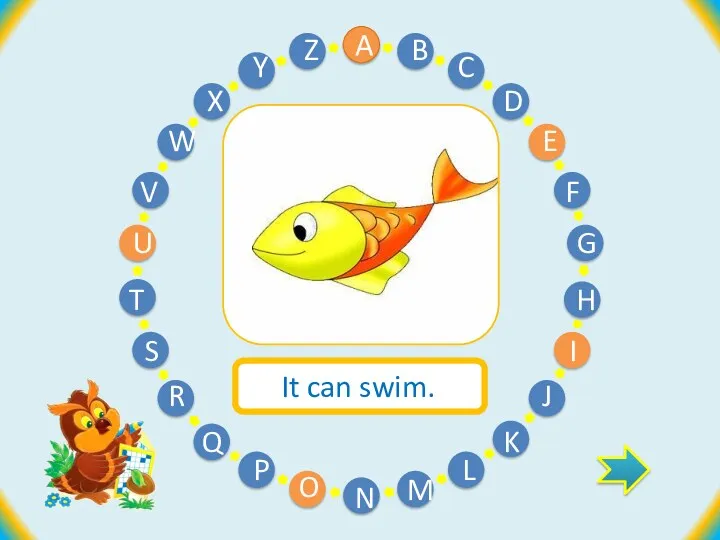 b It can swim. A B C D E F