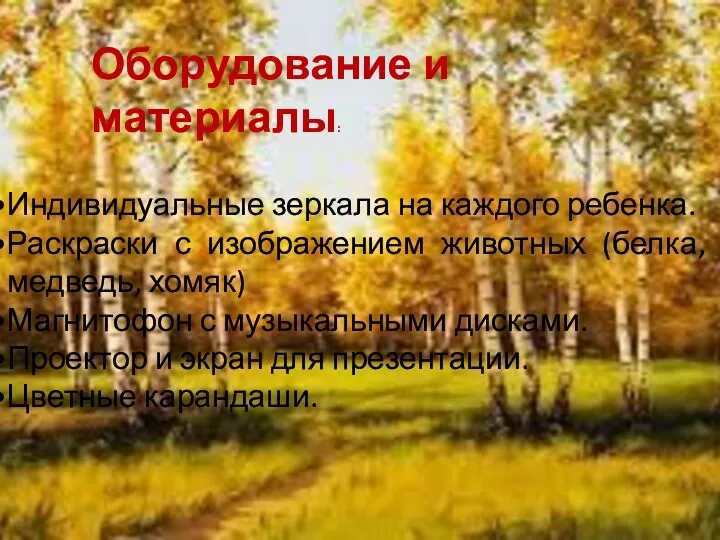 Индивидуальные зеркала на каждого ребенка. Раскраски с изображением животных (белка,