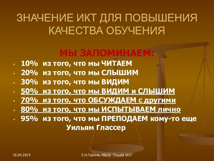 МЫ ЗАПОМИНАЕМ: 10% из того, что мы ЧИТАЕМ 20% из