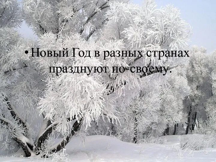 Новый Год в разных странах празднуют по-своему.