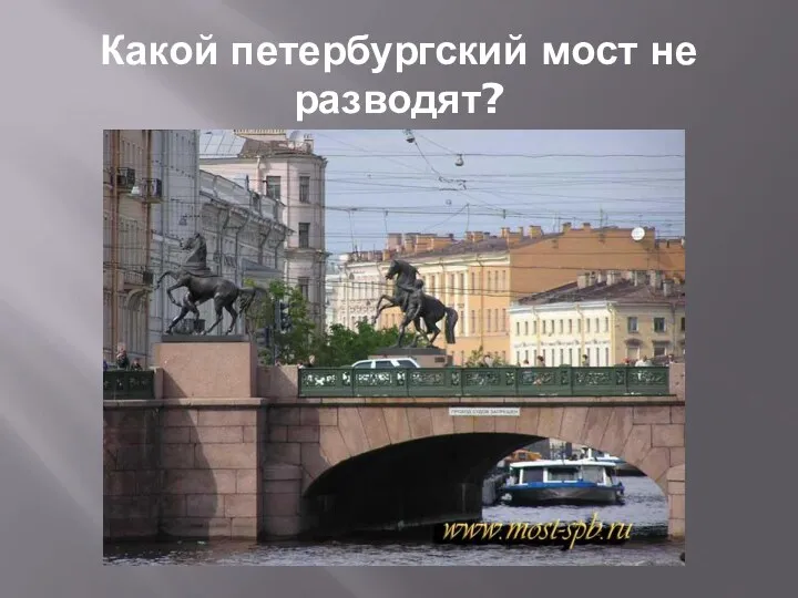 Какой петербургский мост не разводят?