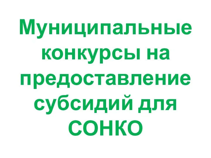 Муниципальные конкурсы на предоставление субсидий для СОНКО