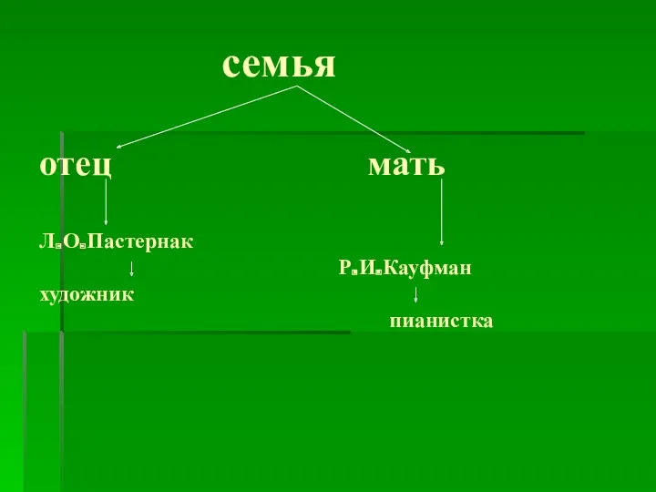 семья отец мать Л.О.Пастернак Р.И.Кауфман художник пианистка