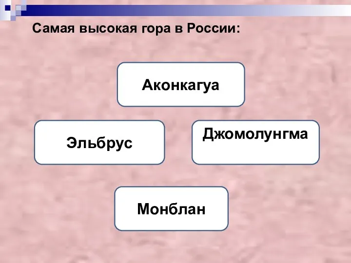 Самая высокая гора в России: Эльбрус Аконкагуа Монблан Джомолунгма