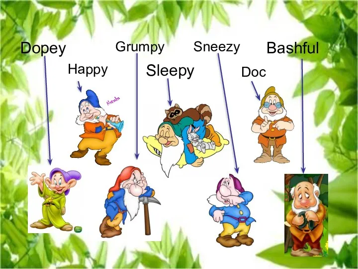 Happy Sneezy Bashful Doc Grumpy Dopey Sleepy