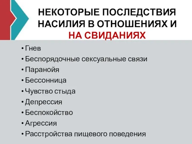 Гнев Беспорядочные сексуальные связи Паранойя Бессонница Чувство стыда Депрессия Беспокойство