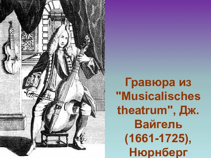 Гравюра из "Musicalisches theatrum", Дж. Вайгель (1661-1725), Нюрнберг