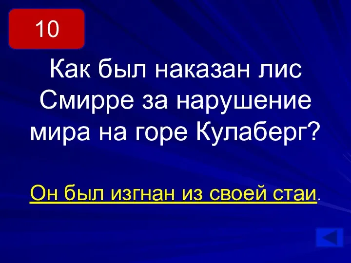 Как был наказан лис Смирре за нарушение мира на горе