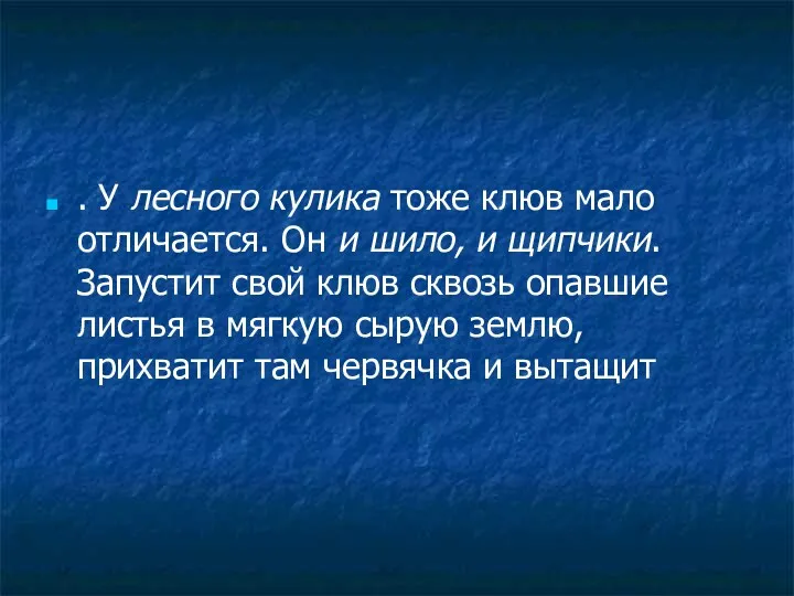 . У лесного кулика тоже клюв мало отличается. Он и