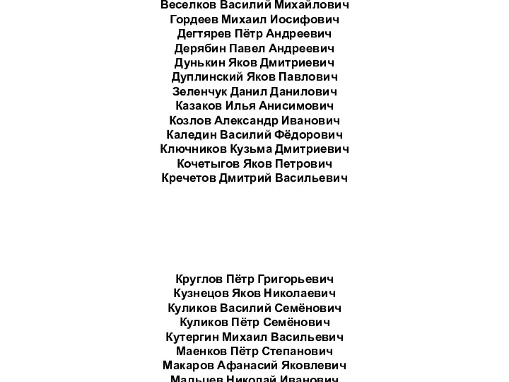 Участники Сталинградского сражения (17.07.1942 – 2.02.1943) Погибли на фронте Артемьев