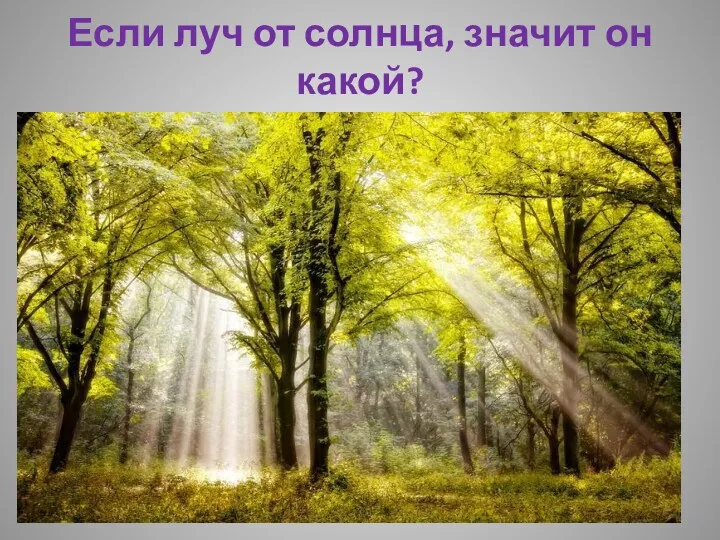 Если луч от солнца, значит он какой?