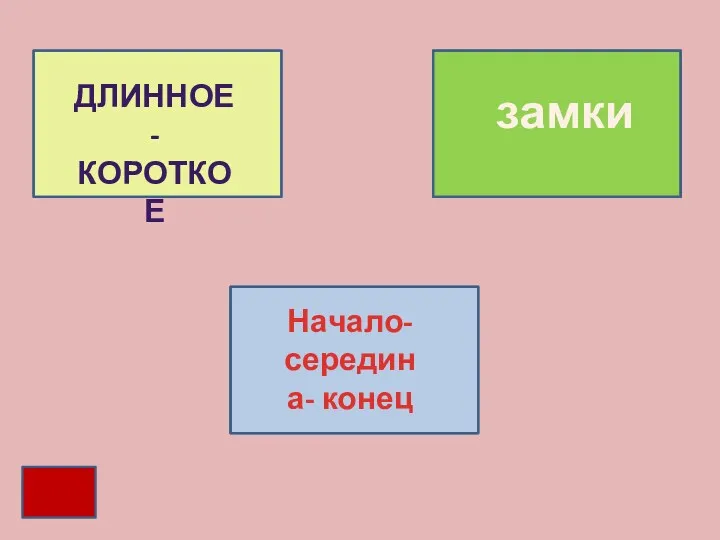 Длинное - короткое замки Начало- середина- конец